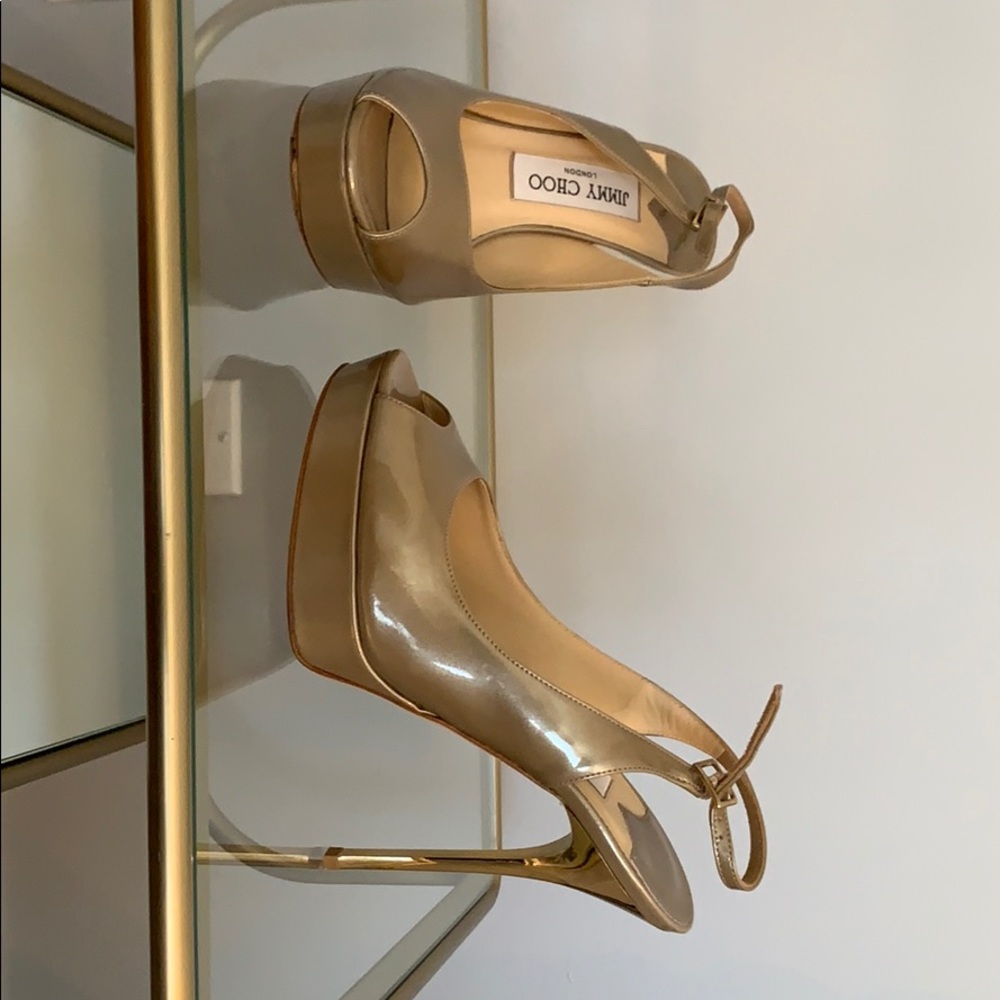 Jimmy choo gold high heels